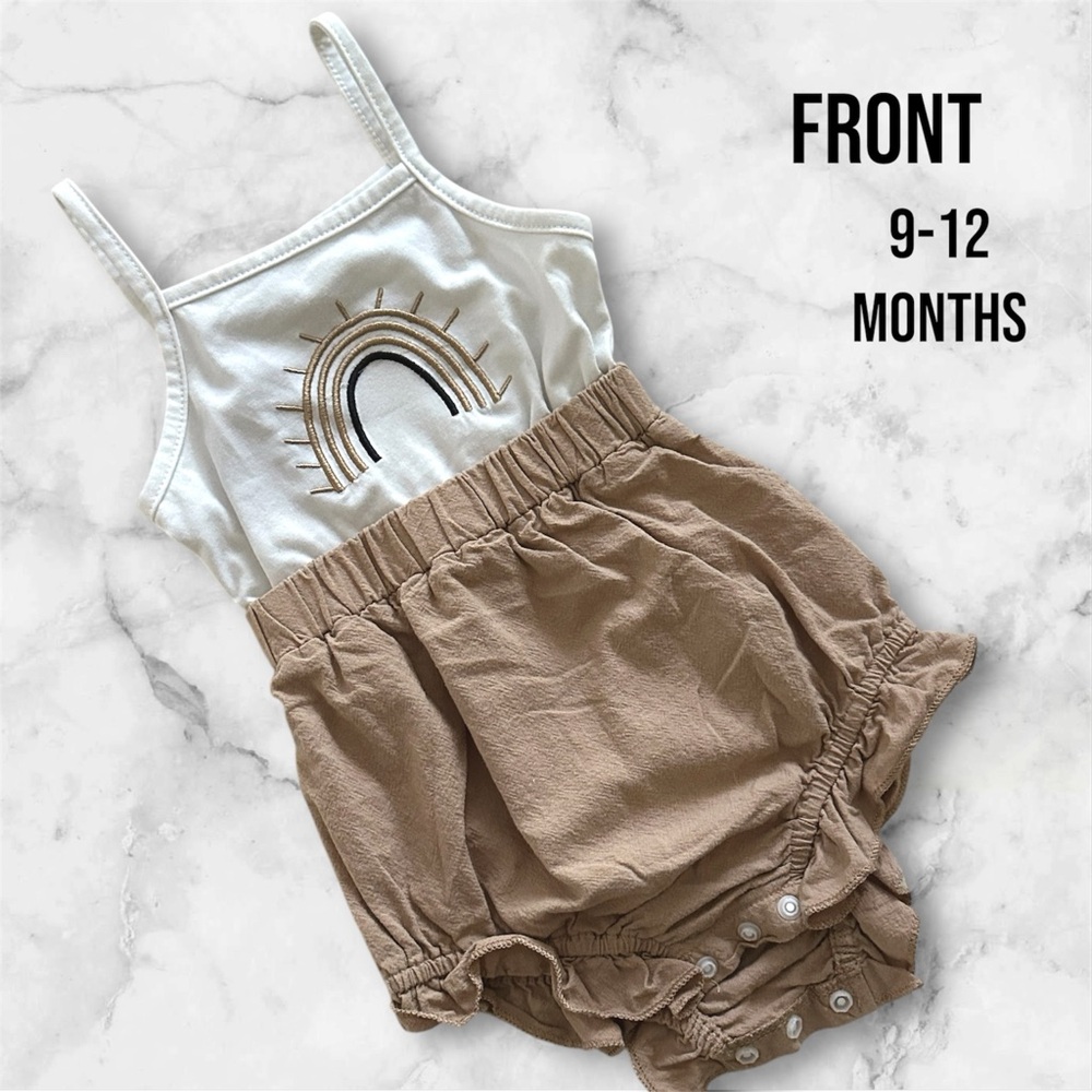Neutral Rainbow Baby Romper